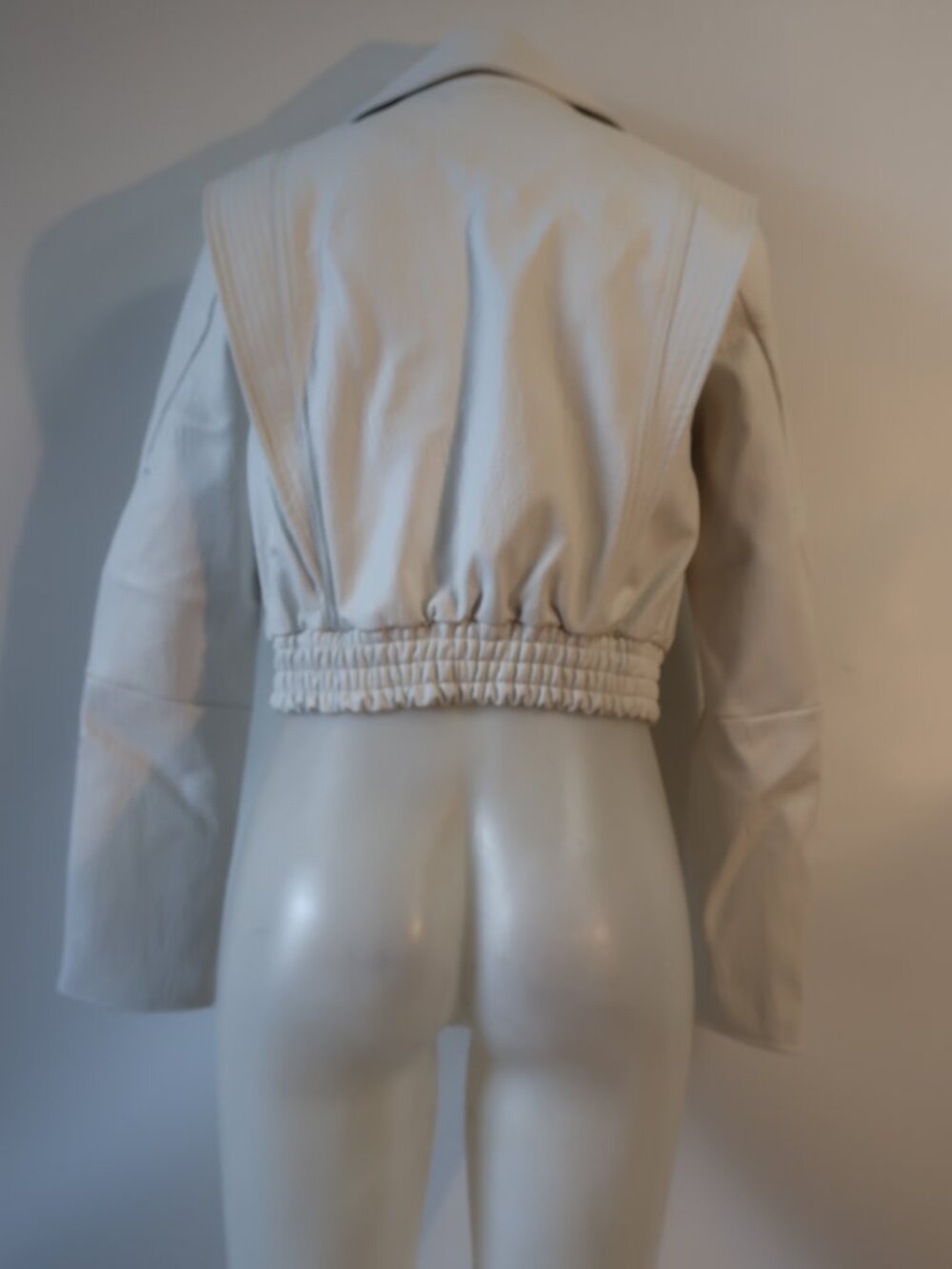 Womens Blank NYC (Item- 70) White Faux Leather Zip Moto Jacket M - Picture 9 of 16
